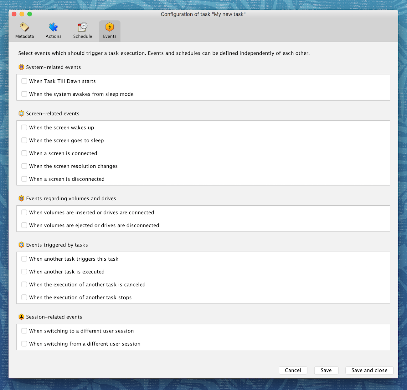Task Till Dawn for Mac OS X screenshot
