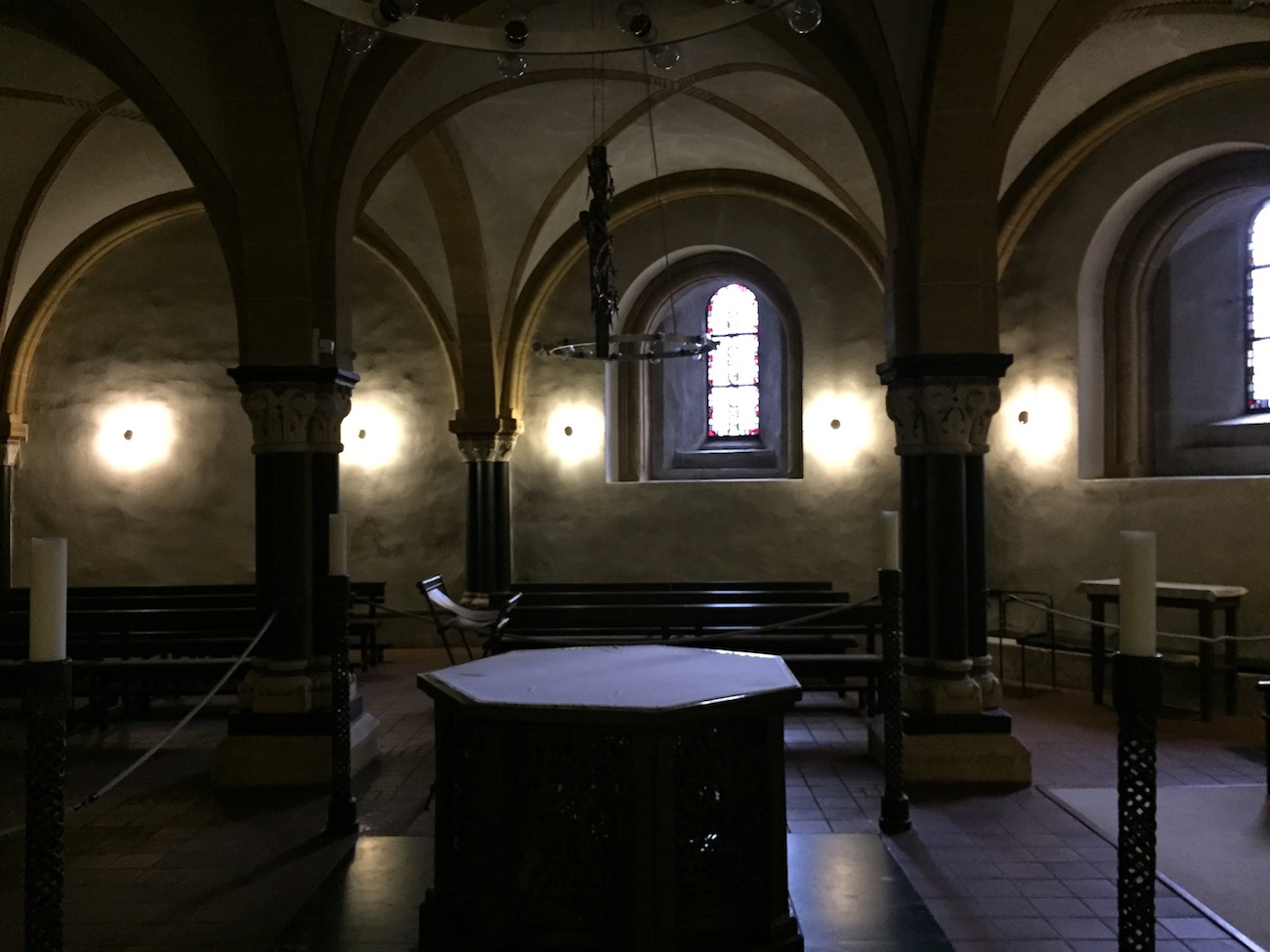 The altar room in the basement